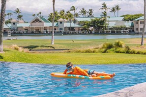 Enjoy effortless relaxation with a one-minute walk to your own pool and hot tub oasis, perfect for cooling off and unwinding in style.