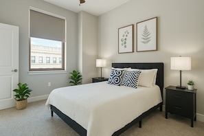 Cozy Bedroom – King Bed, Plush Linens, and Elegant Decor for a Relaxing Stay