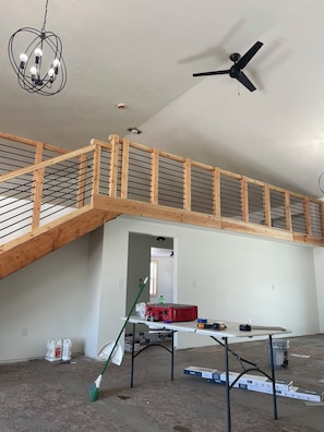 Main room & a view of the loft