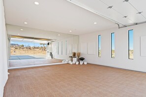 Yoga Studio with Mirrors in the Garage