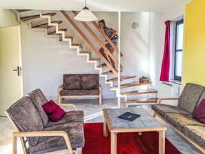 Furniture, Couch, Building, Stairs, Wood, Comfort, Table, Interior Design, Door, Living Room