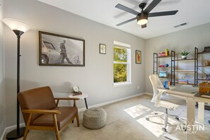 Catch up on work or relax with a book in this dedicated office
