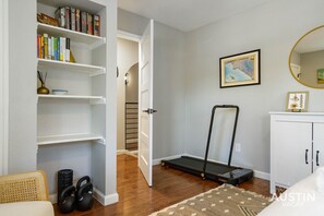 With a treadmill and kettlebells - you have the tools to keep moving