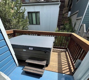 Private hot tub located on the balcony.