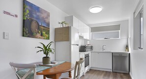 Dining area and kitchen.