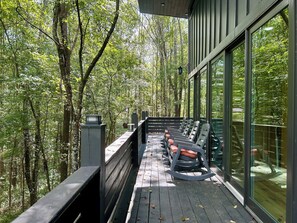 Relax in the rockers, and take in the mountainside view.
