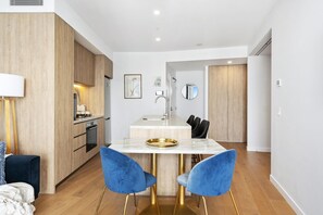 Share sumptuous meals with the family in this cozy dining area