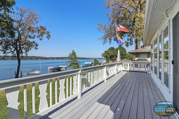 Upper Deck of home with view of Lake Delavan