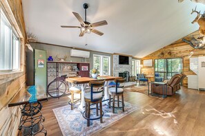 Living Room | Wood-Burning Fireplace | Smart TV