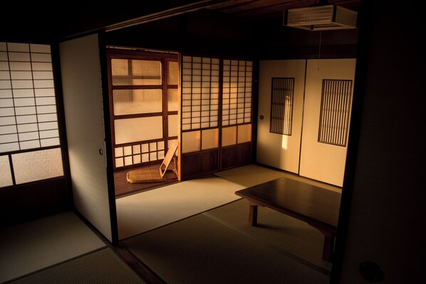 Sunrise through the 'Engawa'.