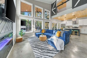 You can cozy up and enjoy modern furnishings like flat-screen Smart Tv's and fireplaces throughout the home. 