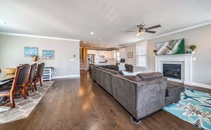 View of living room and dining area
