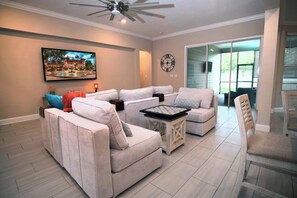 Sectional couch allows for game playing
