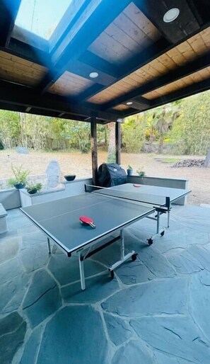 Ping pong on the back patio!