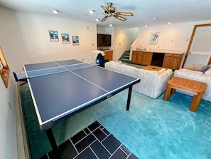 Ping Pong Table in the lower-level family room