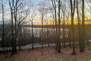 View of Deep Creek Lake during fall and winter.