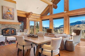 Dining area and multiple sitting areas in the great room