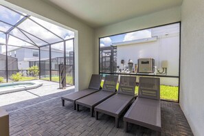 Sun loungers for relaxing around the pool