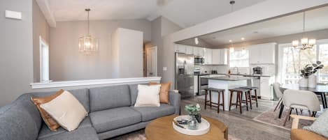 Curl up in the spacious living room & stream your favorite entertainment