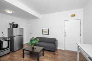 Stream all your favorites while you lounge in the comfy living area