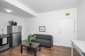 Stream all your favorites while you lounge in the comfy living area