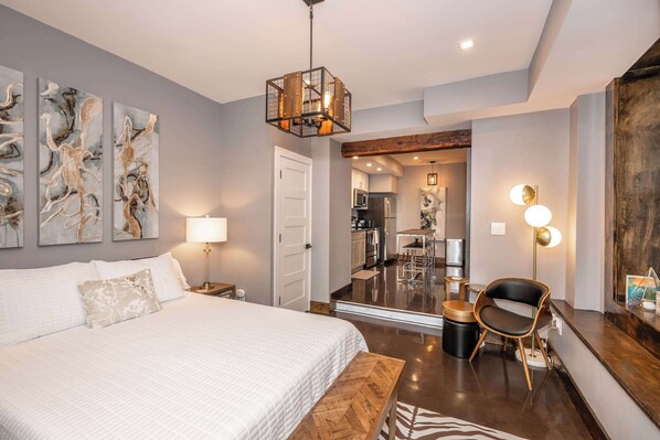 Curl up in the plush bed & stream your favorite entertainment