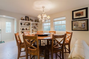Dining for nine...Open floor plan for spacious gatherings