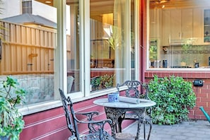 Enjoy the tranquillity of this secluded outdoor patio, ideal to soak in the sun with your morning coffee and book.
