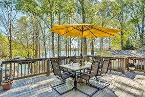 Bask in the sun or enjoy a meal on our deck with stunning views.