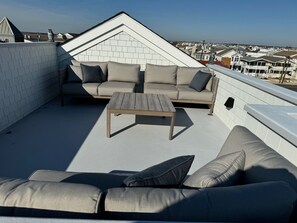Rooftop area with seating
