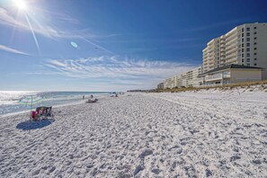 Bask in the serenity or private white sandy beaches