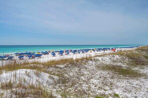 Bask in the beauty of Miramar Beach—where powder-soft white sand meets stunning emerald waters, just a short walk from your vacation home.