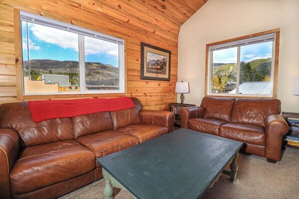 Living Area Seating w/ Views of Downtown Grand Lake