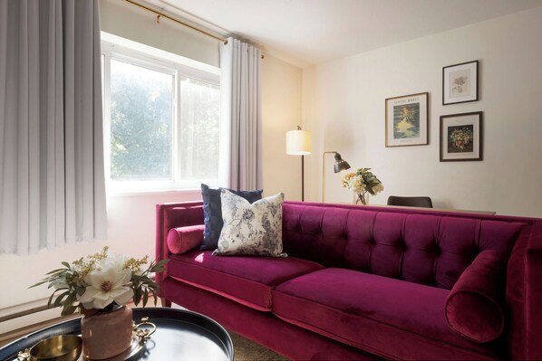 Cozy sofa, inviting you to unwind 