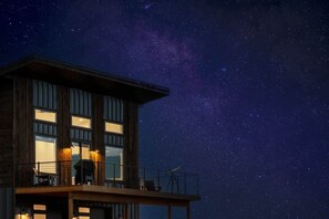 Our favorite space at "Sundown" is the large elevated deck and dark night skies - perfect for stargazing!