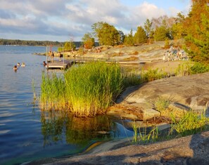 Nearby lovely beach and jetty area.