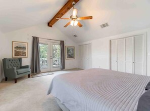 Clean, well-appointed bedroom.