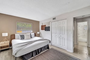 Peaceful bedroom, ready for a great night's rest.