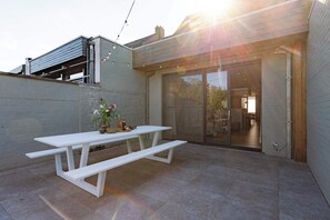 Garden with sunny terrace