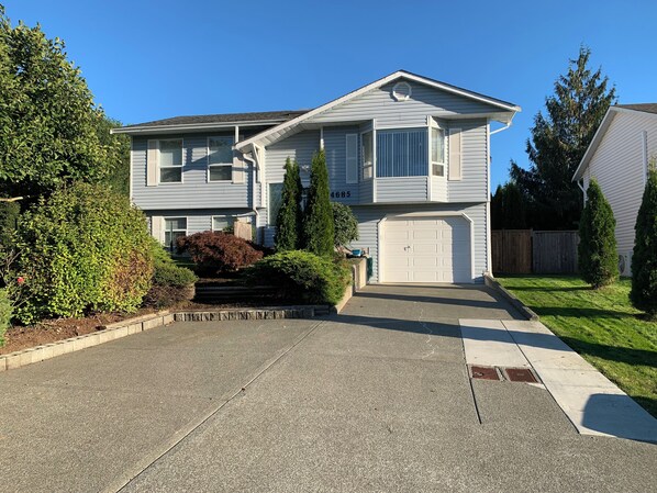 Front view - off street parking for 3 vehicles + single car garage