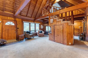 Spacious interior designed for a group.