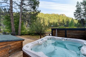 Private hot tub.