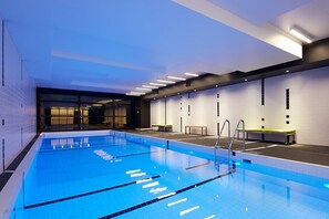 An indoor heated pool.