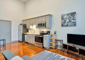 Kitchen: We have multiple suites at this property. While our room offerings are based on the design seen in the photos, please note that the layout may vary and each of our units has their individualized elements of design and decorative features.
