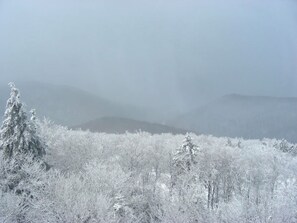During the ski season, a photo taken on a snowy day.