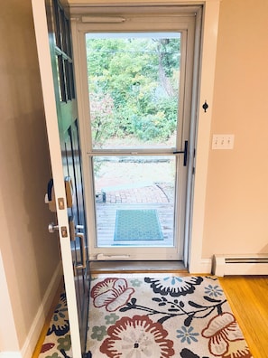 Welcome! Main door to VRBO property.