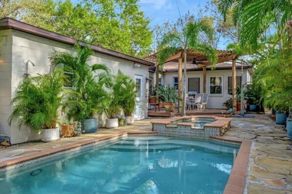 Backyard pool area