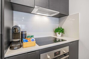 Coffee Machine, Pods, Sugar, Tea, Milk, Electric Stove & Oven