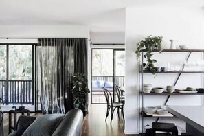 Upstairs lounge/kitchen/deck