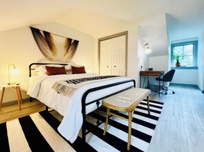 Queen bedroom with ample storage space for your short or mid term stay